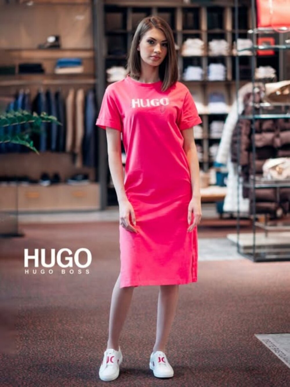 Hugo Boss Pink Shirt Dress